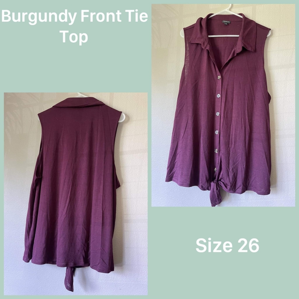 Torrid NWOT Tie Front Sleeveless Shirt- Size 4X